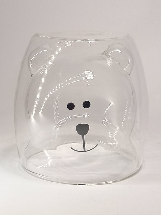 Taza doble vidrio diseño oso