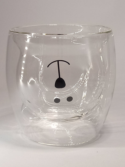 Taza doble vidrio diseño oso